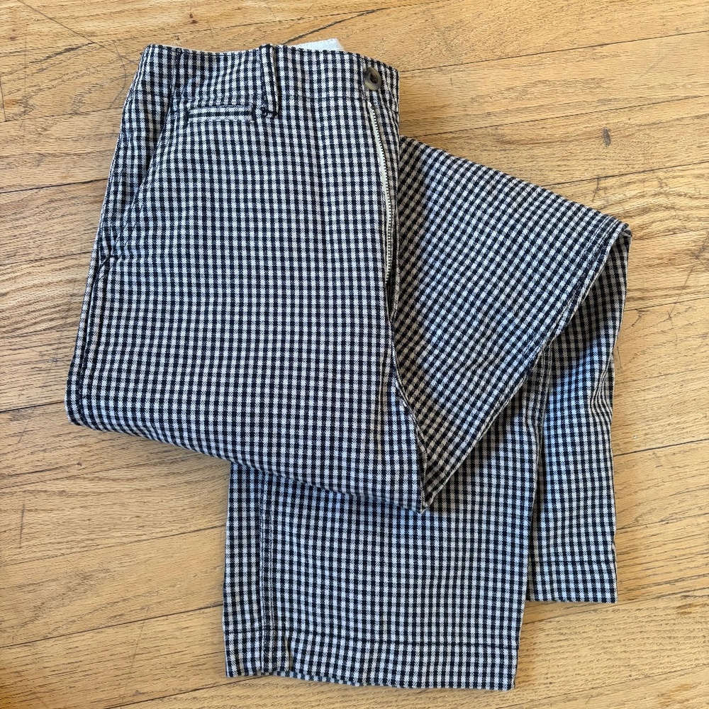 Vintage black and white gingham high waist trousers